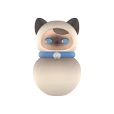 POP MART-PUCKY Roly-Poly Kitty Series Figures - Siamese