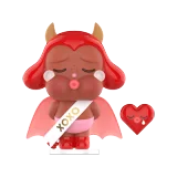 POP MART-CRYBABY Crying For Love Series Figures - Kiss Kiss-Devil Vers.