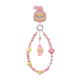 POP MART-[Venta Relámpago] POP BEAN – Colección “Fiesta de Pijamas” Cadena para Celular con Cuentas - CRYBABY Conejo Rosa