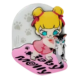 POP MART-Baby Molly & Baby Tabby Series-Fridge Magnet Blind Box - Furry Brush