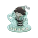 POP MART-DIMOO Crush on Coffee Series-Acrylic Fridge Magnet Clip Blind Box - Peppermint Heartbeat
