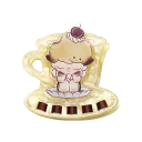 POP MART-DIMOO Crush on Coffee Series-Acrylic Fridge Magnet Clip Blind Box - Caramel Hug
