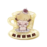 POP MART-DIMOO Crush on Coffee Series-Acrylic Fridge Magnet Clip Blind Box - Caramel Hug