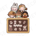 POP MART-POP BEAN Coffee Factory Series-Fridge Magnet - Coffee Family Combo (Secret)