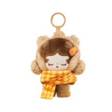 POP MART-POP BEAN – Colección"Suave y Acogedor"Colgante de Peluche en Cajas Misteriosas - SKULLPANDA Bufanda Apretada