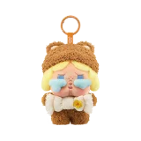 POP MART-POP BEAN – Colección"Suave y Acogedor"Colgante de Peluche en Cajas Misteriosas - CRYBABY Oso Peludo