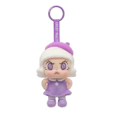 POP MART-Angry Molly - Colección"Explosión Emocional"Colgante de Peluche - Fuego Púrpura